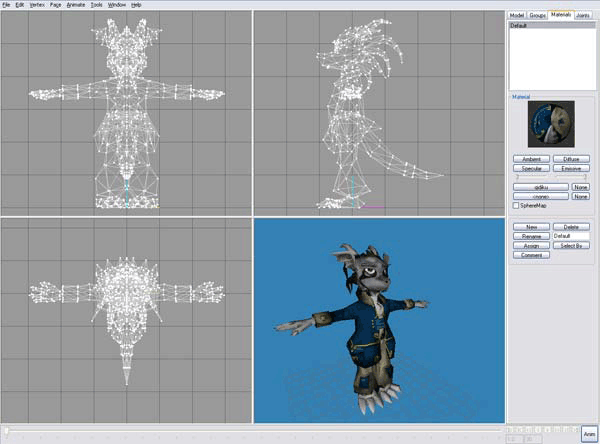 Successful loading of 3-d model in MilkShape 3d