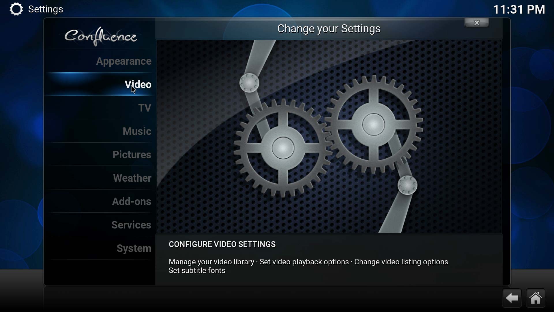 Kodi - Change your Settings.