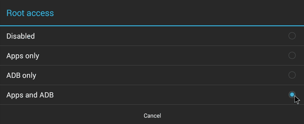 CM11 - Ouya Cyanogen Settings - Root Access - ADB and Apps - 02