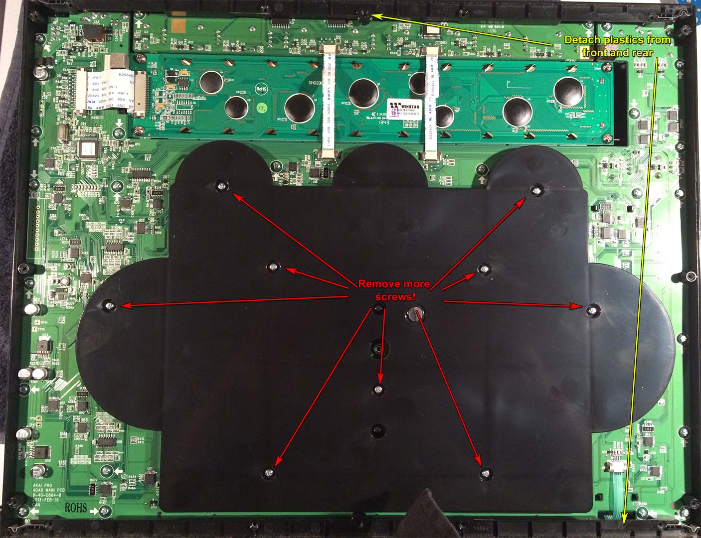 Ableton Push Bottom Plastics removal.