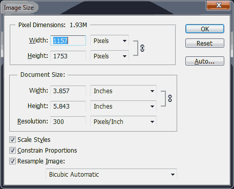 Adobe Photoshop - Image Size