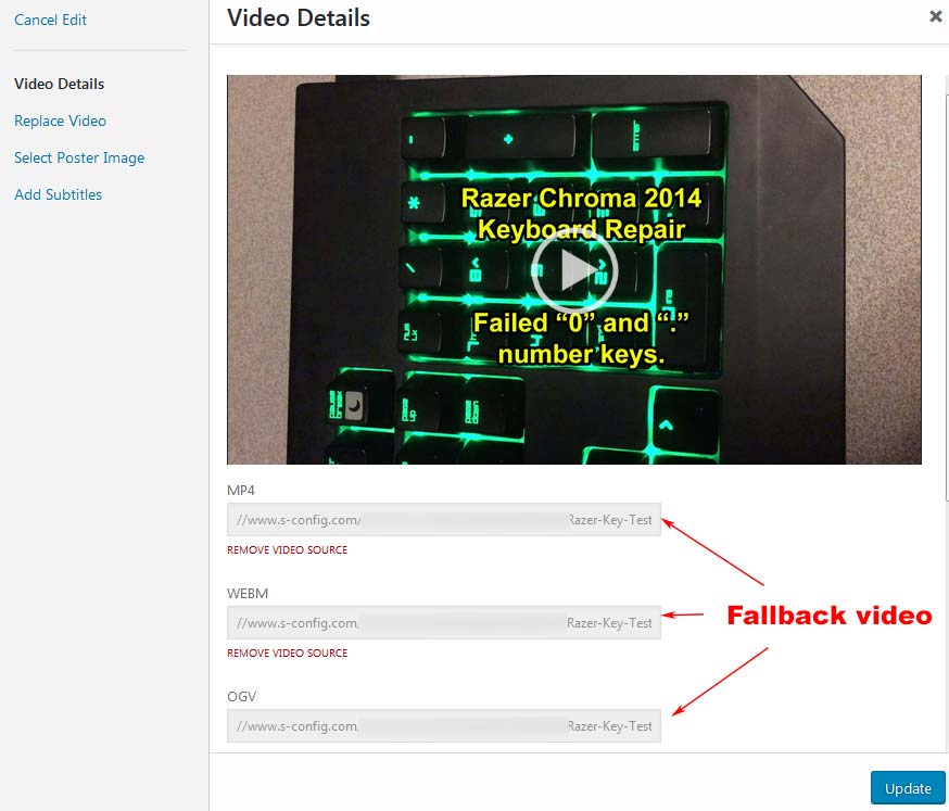 WordPress fallback video system