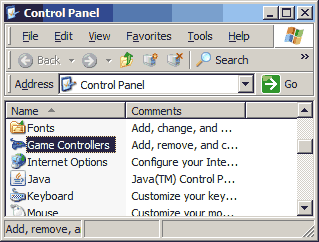 Xbox 360 china receiver for windows XP - Testing joysticks control panel.