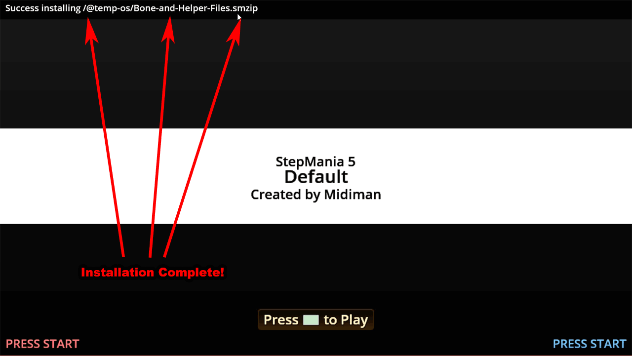 StepMania Bones and Helper installation complete.