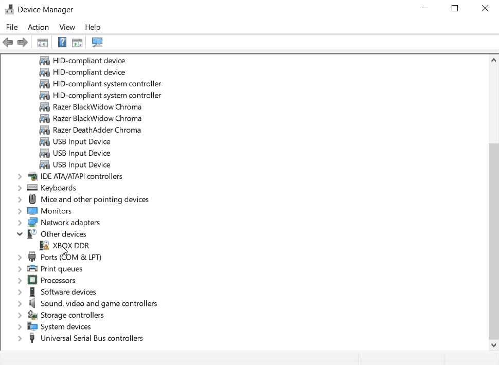 Device Manager - Xbox DDR