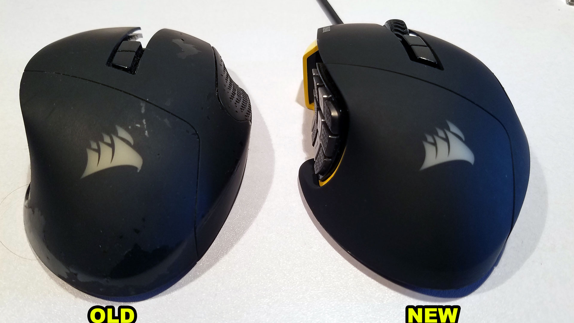 Corsair Scimitar - Old shell vs. New chinese shell comparison.