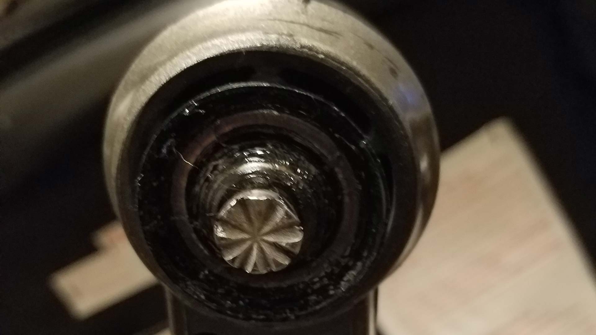 Office Rollerblade caster stem broke off.