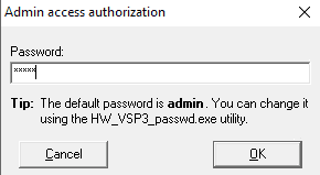 HW-VSP3 - Login with "admin"