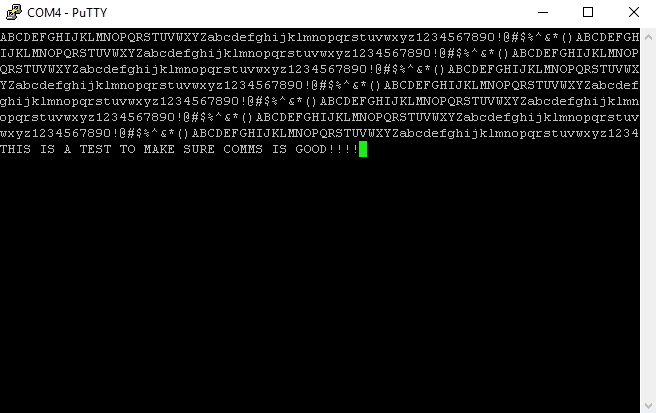 application - TCP and UDP debug tool - PUTTY Sending data back.