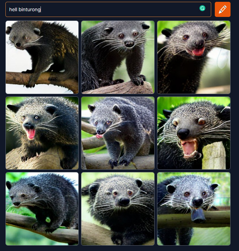 DALL-E Hell Binturong.