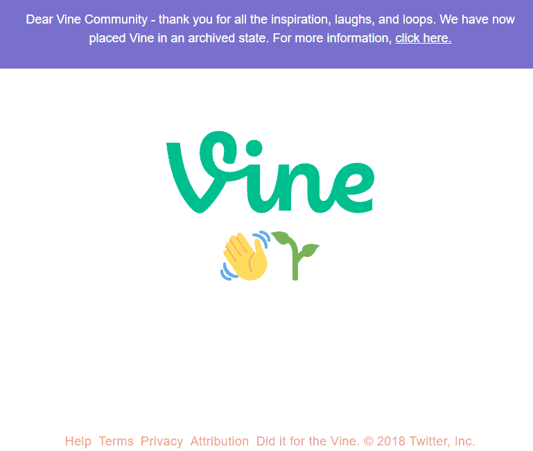 Vine Website Parked.