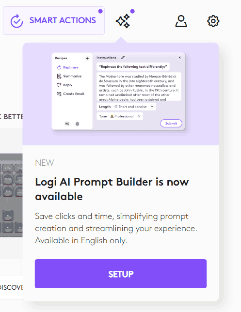 Logi AI prompt builder.