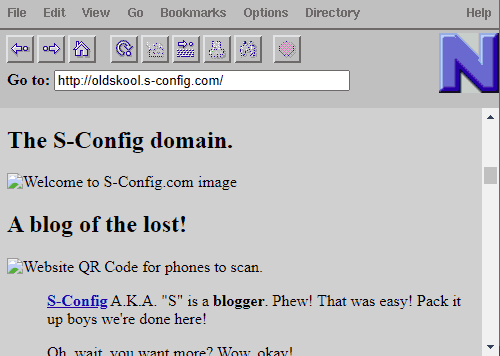 Netscape 1.x on oldskool.s-config.com