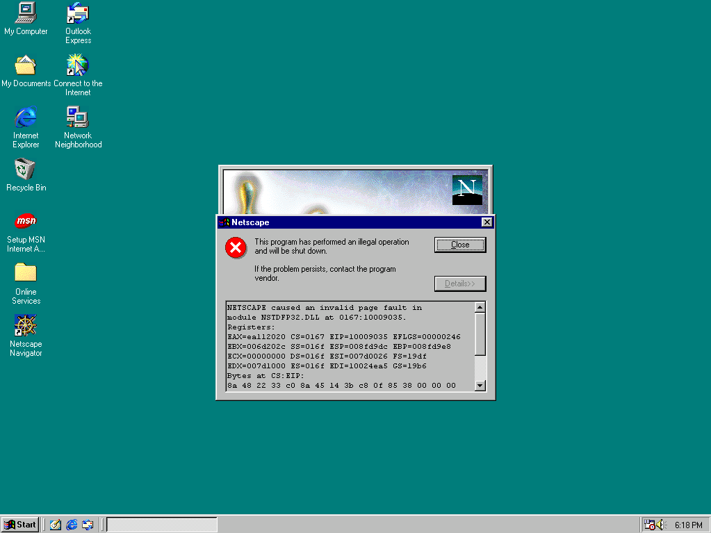 Netscape4 Crash OldWeb