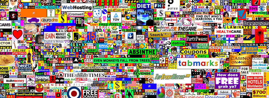 Million Dollar Homepage screenshot.