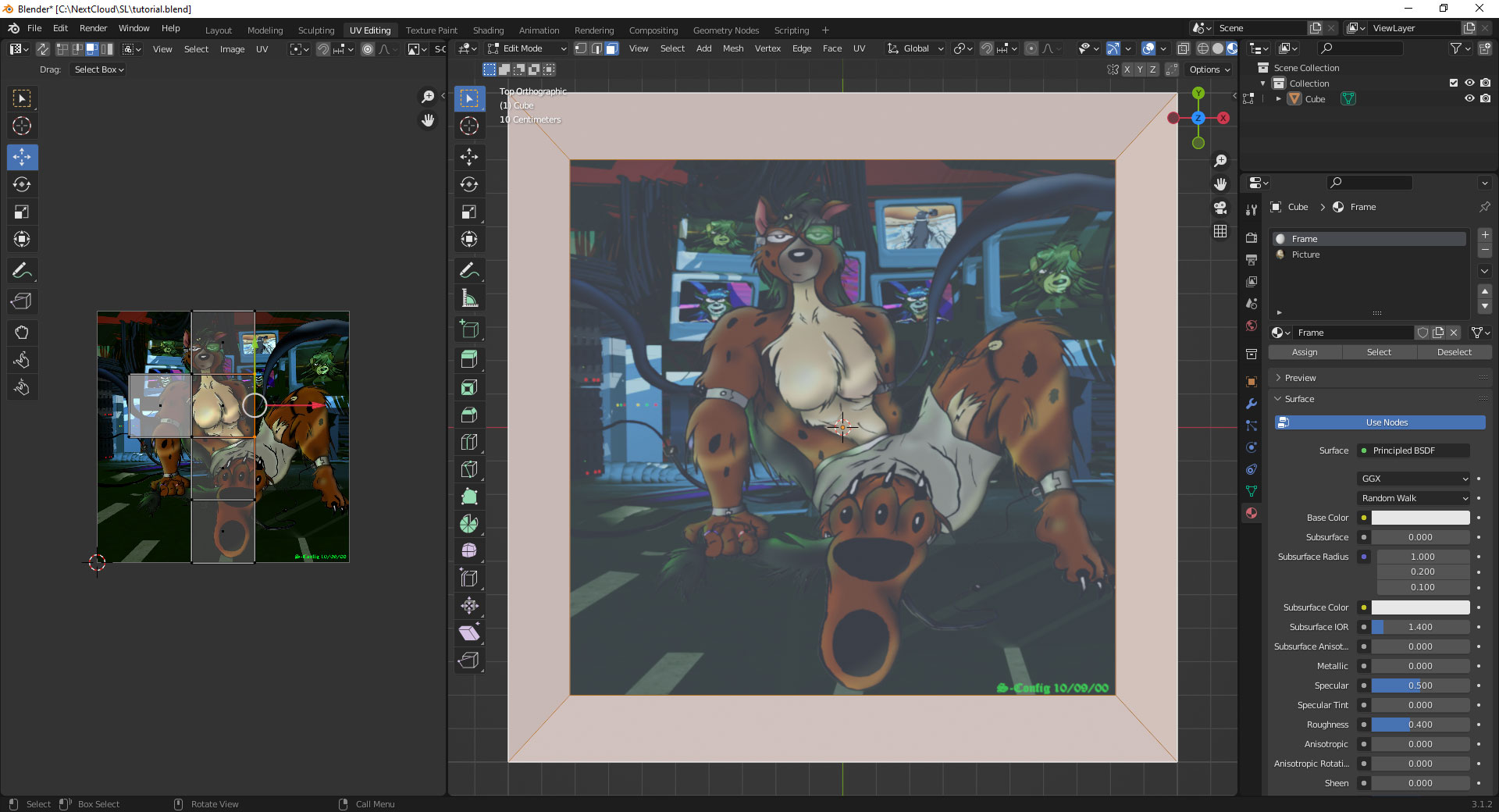 Texturing the Frame.