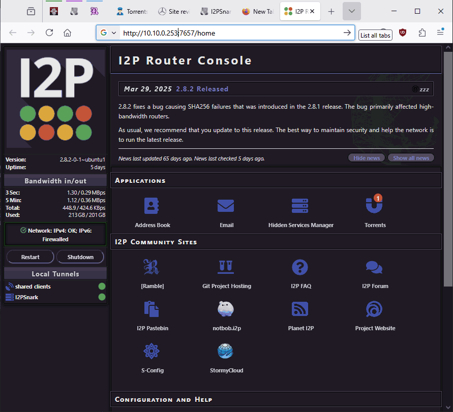 I2P Router Homepage - 001