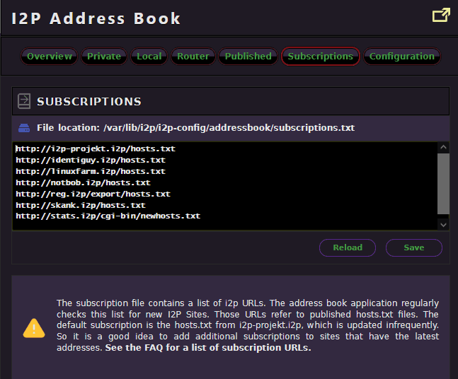 I2P address book host modification.