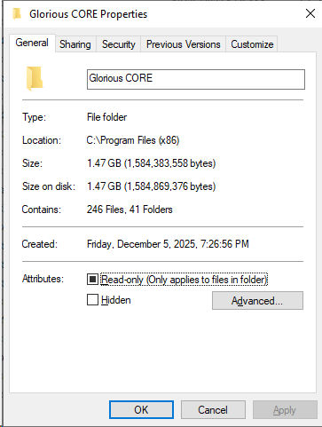 Not so Glorious Disk Usage.