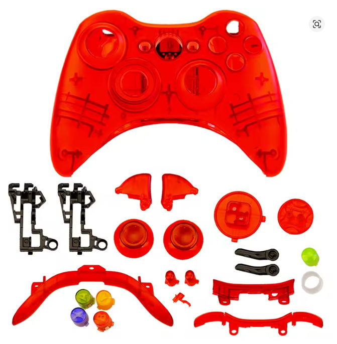 Translucent Red Xbox 360 Wireless cases.