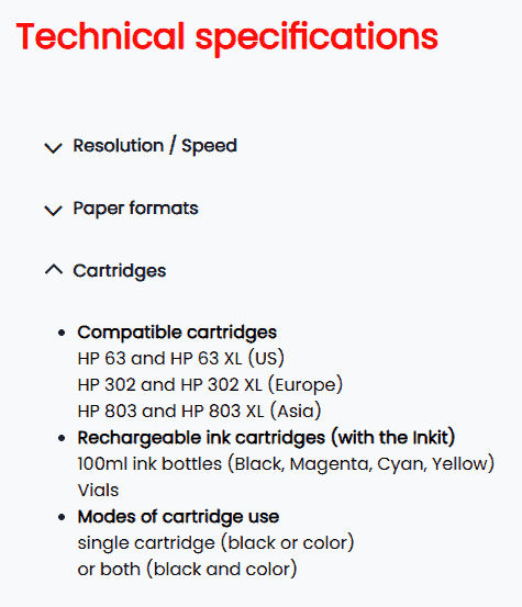 Technical Specifications.