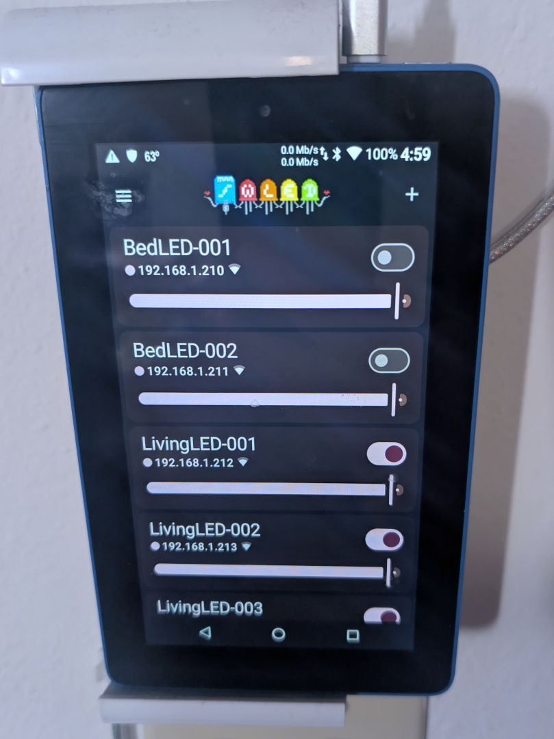 WLED on amazon Kindle FIre 7.